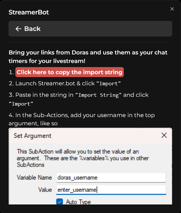 Auto Post Doras Links To StreamerBot | Doras.to